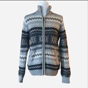 LOGG BY H&M Cabincore Mens Size Medium Gray Wool Blend Full Zip Sweater